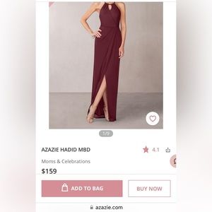 Azazie Hadid mother of the bride/groom dress, size 2, color Cabernet